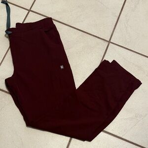 Figs Burgundy scrub Pants
